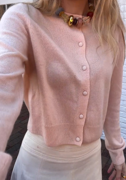 Spring new elegant pink sweater