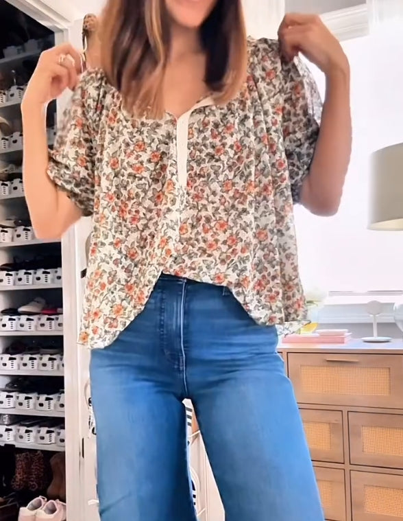 Cute floral light blouse