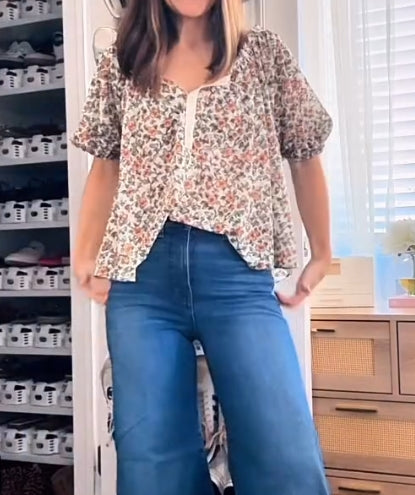 Cute floral light blouse