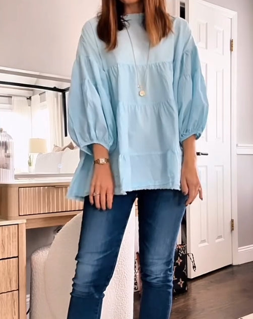 Light blue comfortable loose top