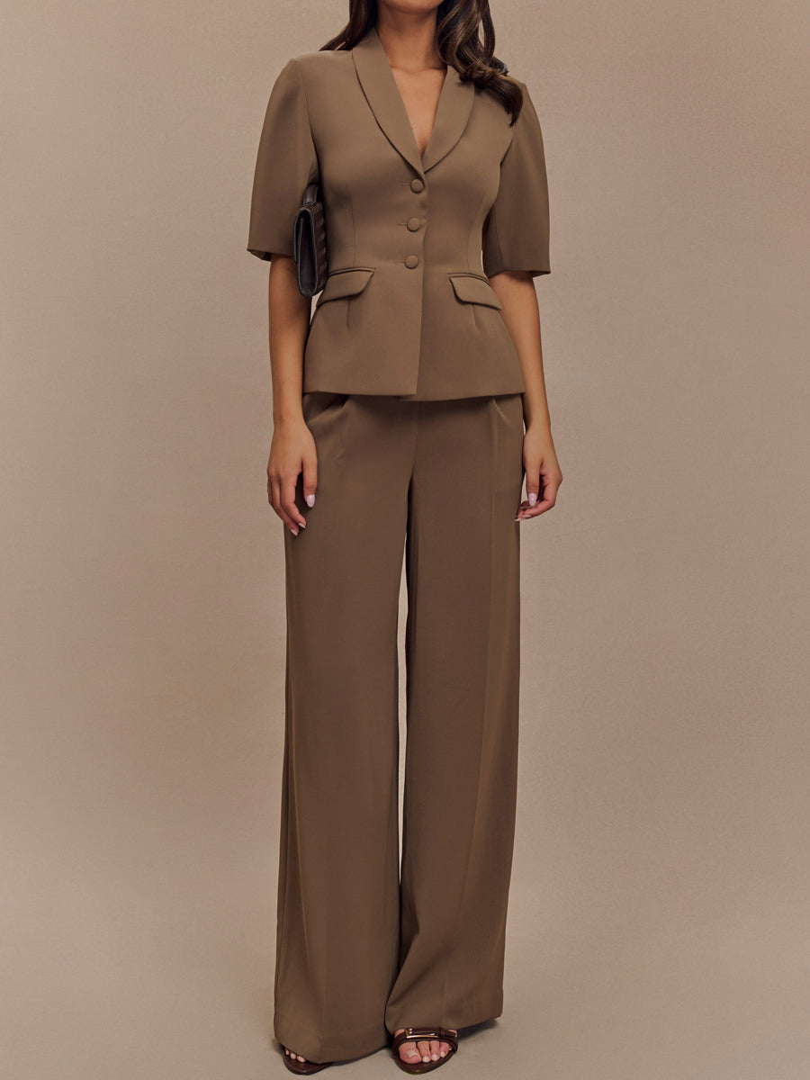 Puff Sleeve Suiting Top & Pants